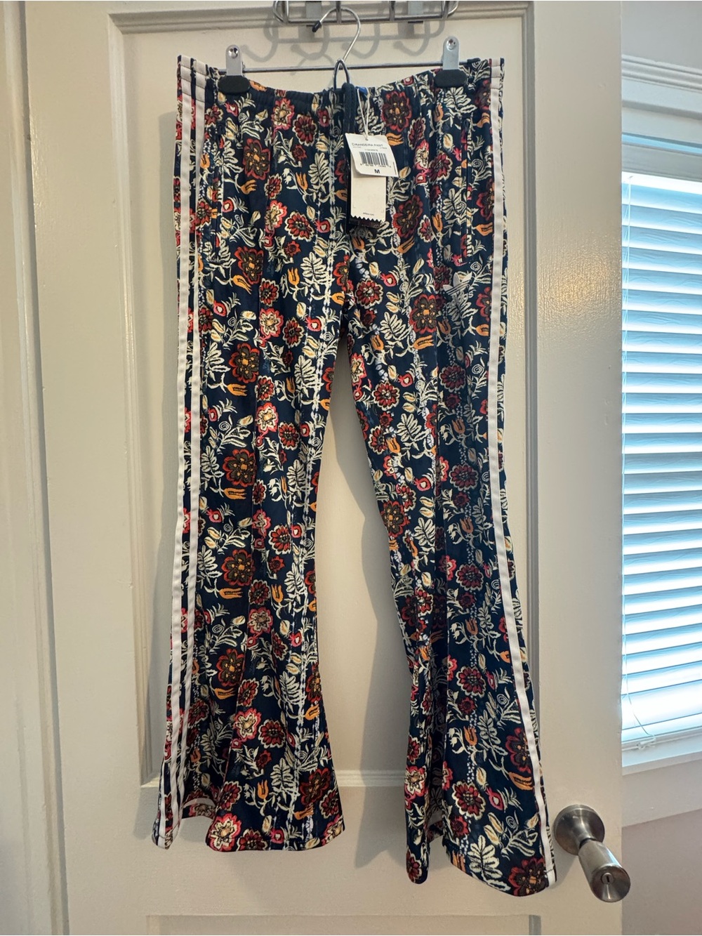 Adidas Navy Floral Pull-On Track Pants